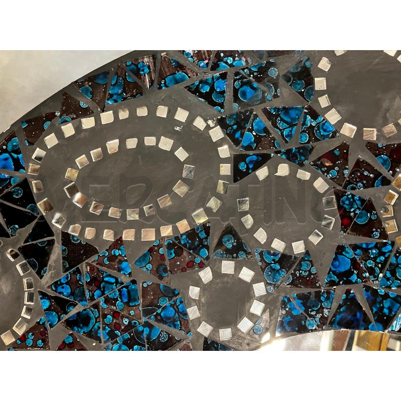 SPECCHIO TONDO VETRI BLU | Mercatino dell'Usato Roma eur 2