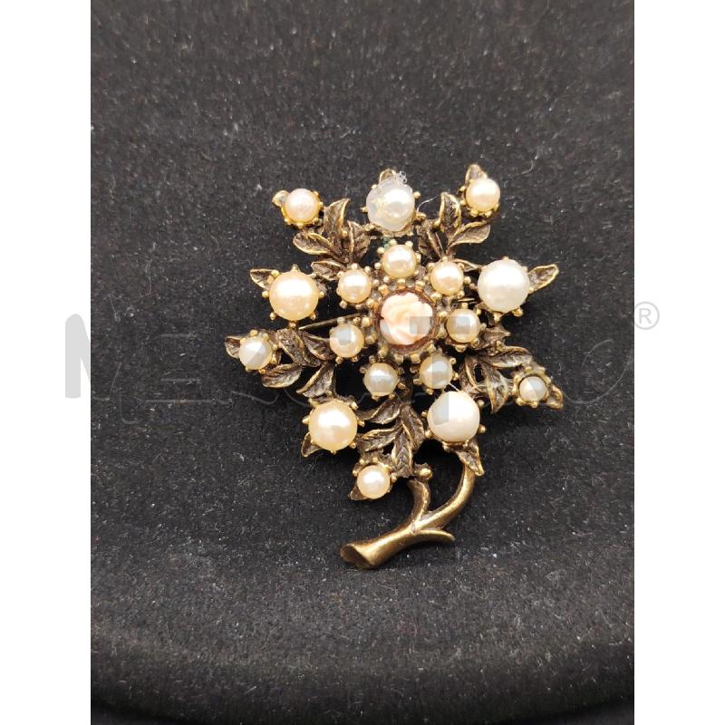SPILLA ALCOZER MAZZO FIORE PERLINE | Mercatino dell'Usato Roma eur 1