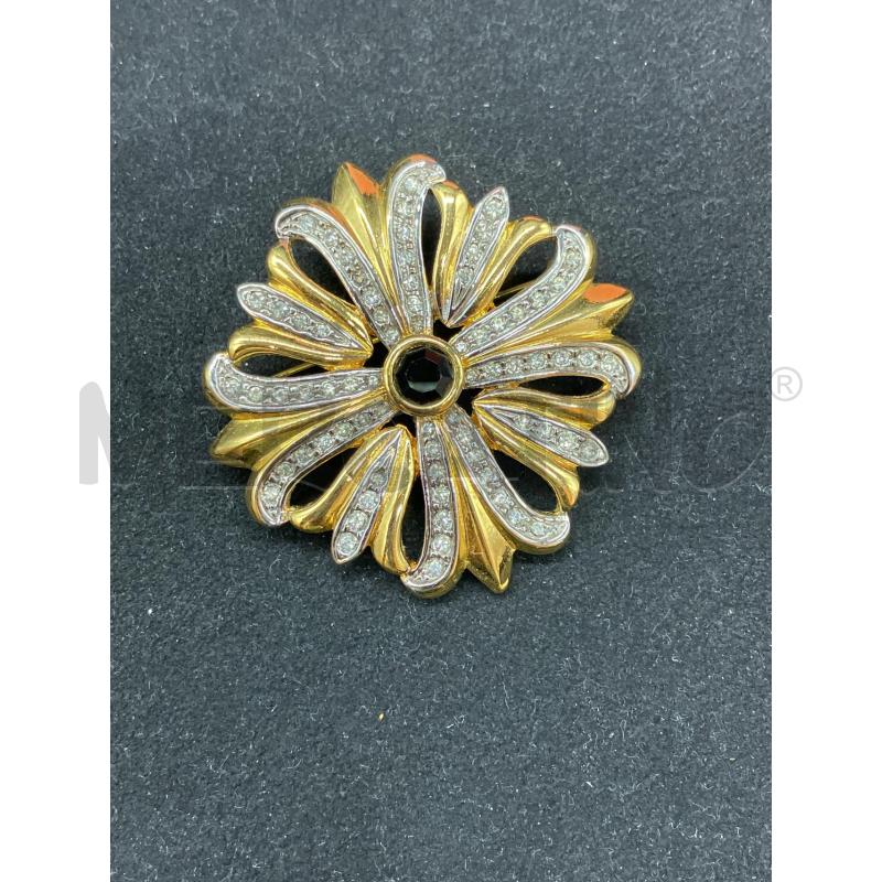 SPILLA FIORE DORATA STRASS CENTRO NE  | Mercatino dell'Usato Roma eur 1