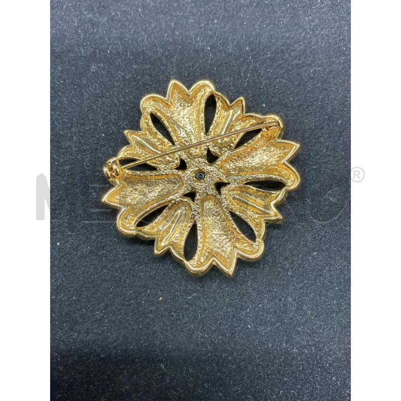 SPILLA FIORE DORATA STRASS CENTRO NE  | Mercatino dell'Usato Roma eur 2