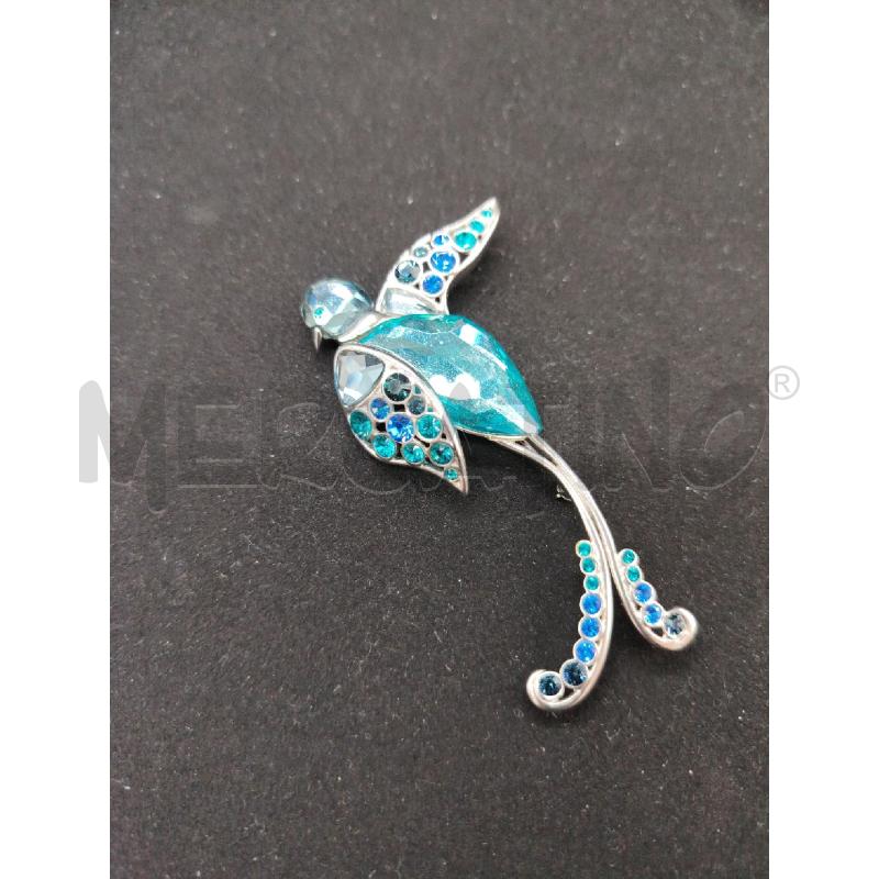 SPILLA SWAROVSKI UCCELLO STRASS BLU | Mercatino dell'Usato Roma eur 1