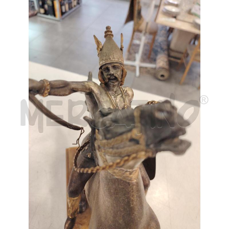 STATUA GALLO A CAVALLO IN BRONZO BASE MARMO | Mercatino dell'Usato Roma eur 3