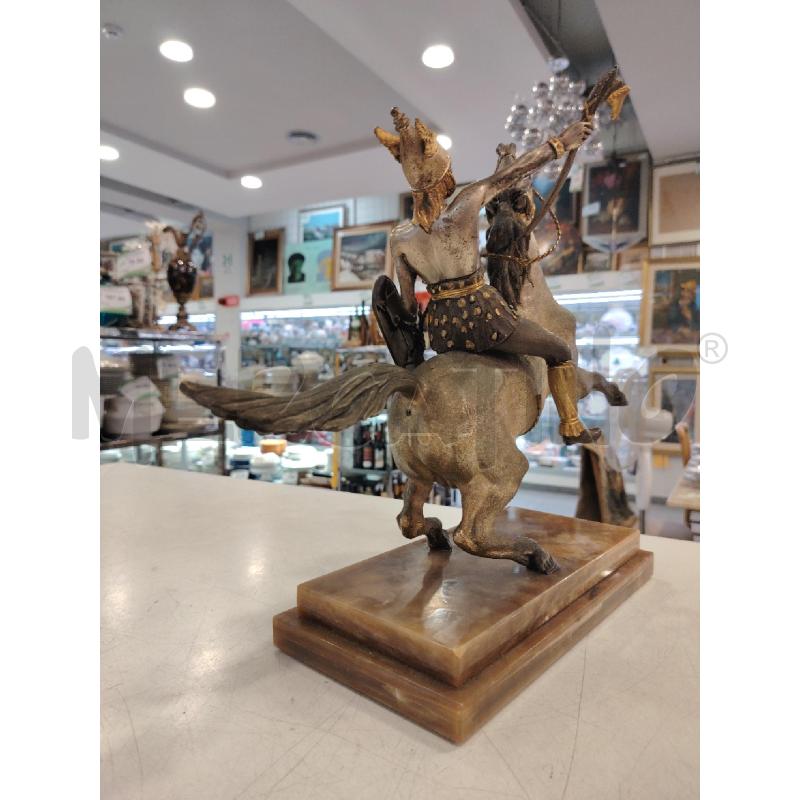 STATUA GALLO A CAVALLO IN BRONZO BASE MARMO | Mercatino dell'Usato Roma eur 4