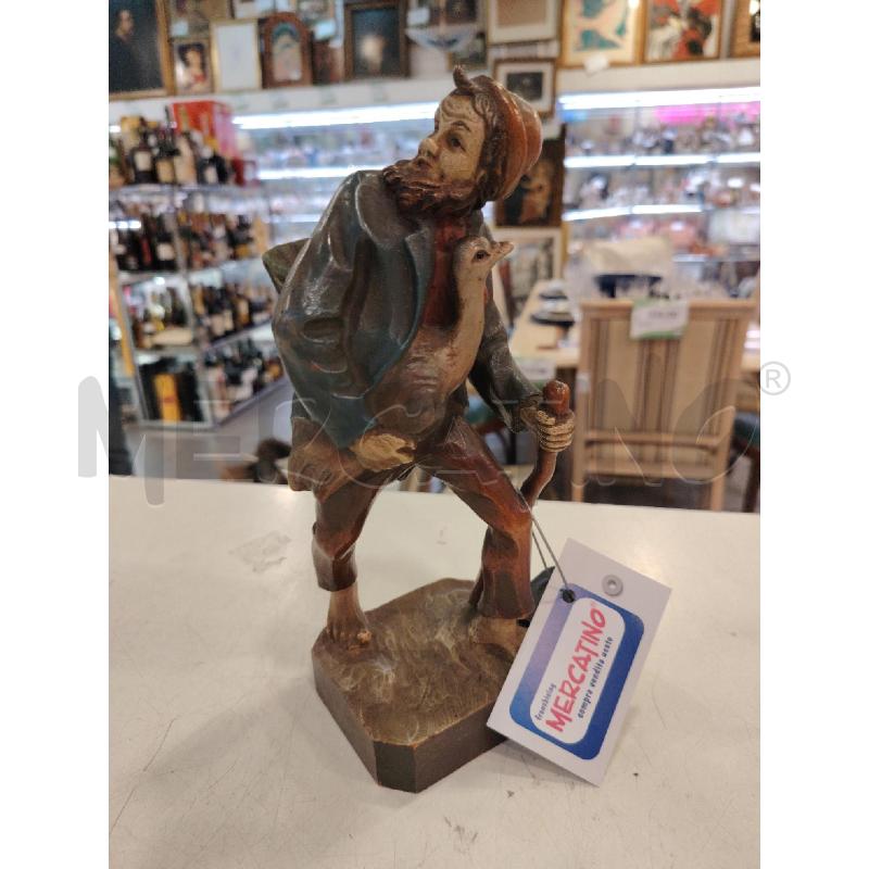 STATUA LEGNO CONTADINO | Mercatino dell'Usato Roma eur 1