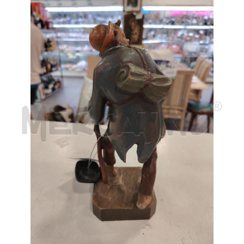 STATUA LEGNO CONTADINO | Mercatino dell'Usato Roma eur 2