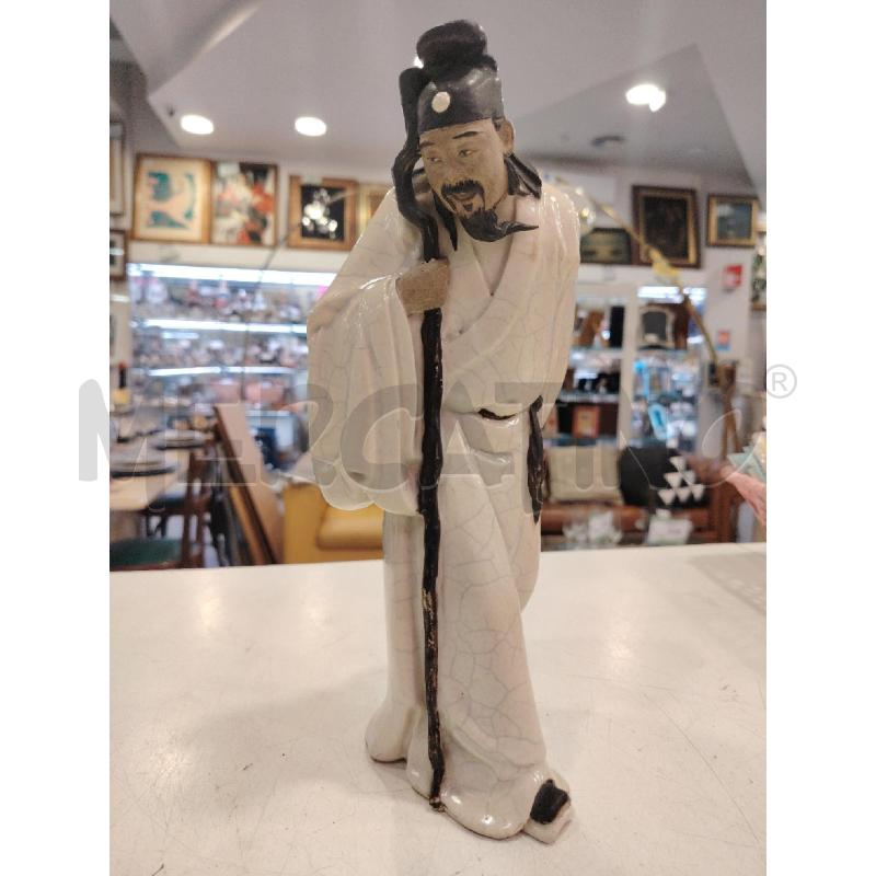 STATUA SAGGIO CON BASTONE ORIENTALE  | Mercatino dell'Usato Roma eur 1