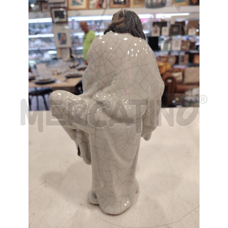 STATUINA ANZIANO CON VASO ORIENTALE  | Mercatino dell'Usato Roma eur 2