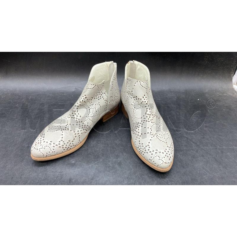 STIVALETTI D ELVIO ZANON GRIGIO CHIARO TRAFORATO | Mercatino dell'Usato Roma eur 1