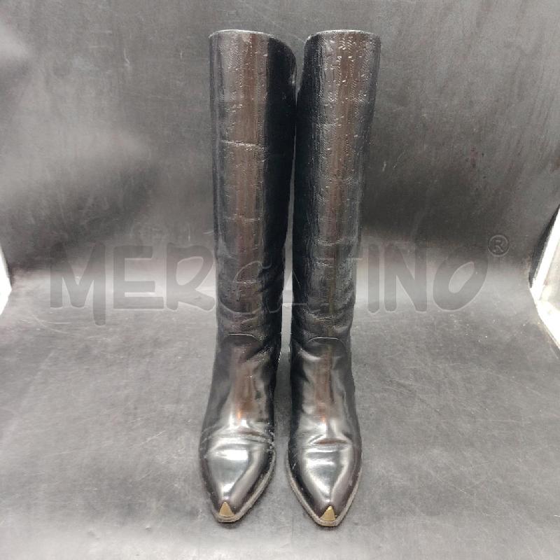 STIVALI D SCATO POLLINI NERO EFFETTO CORTECCIA | Mercatino dell'Usato Roma eur 2