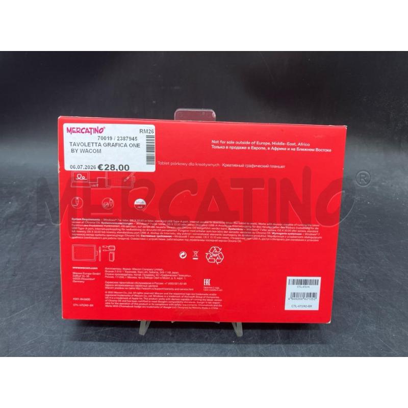 TAVOLETTA GRAFICA ONE BY WACOM | Mercatino dell'Usato Roma eur 2