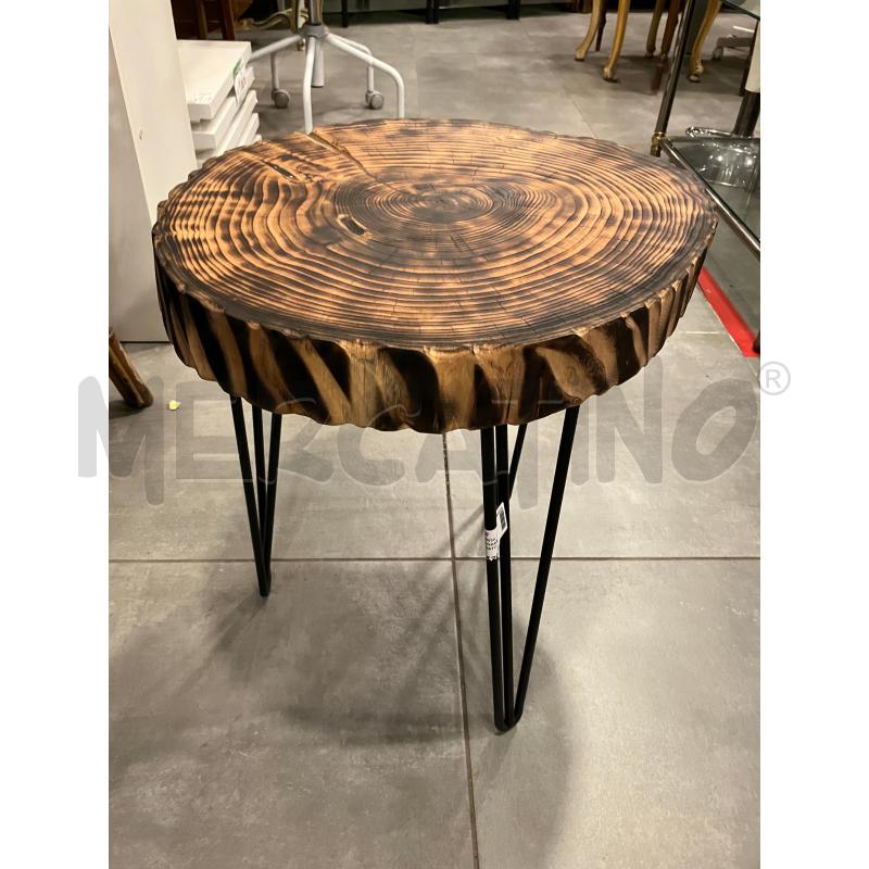 TAVOLINO/SGABELLO EFFETTO BRUCIATO  | Mercatino dell'Usato Roma eur 1