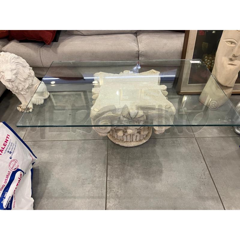 TAVOLINO BASSO CAPITELLO P/VETRO | Mercatino dell'Usato Roma eur 1