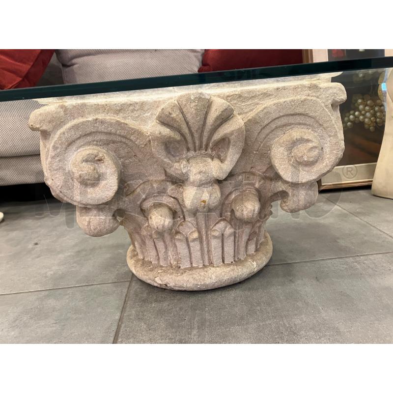 TAVOLINO BASSO CAPITELLO P/VETRO | Mercatino dell'Usato Roma eur 2
