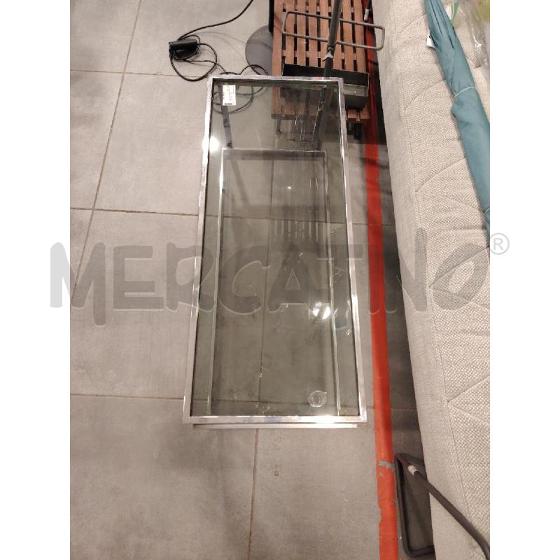 TAVOLINO BASSO CROMO P/VETRO | Mercatino dell'Usato Roma eur 2
