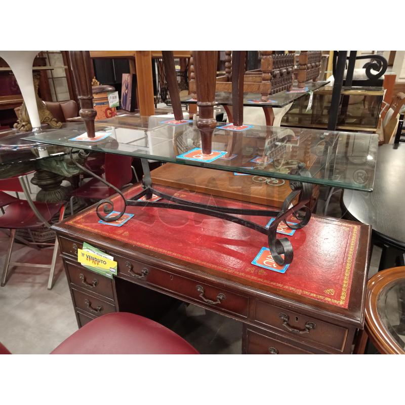 TAVOLINO BASSO RETT F BATTUTO/CRISTALLO | Mercatino dell'Usato Roma eur 1