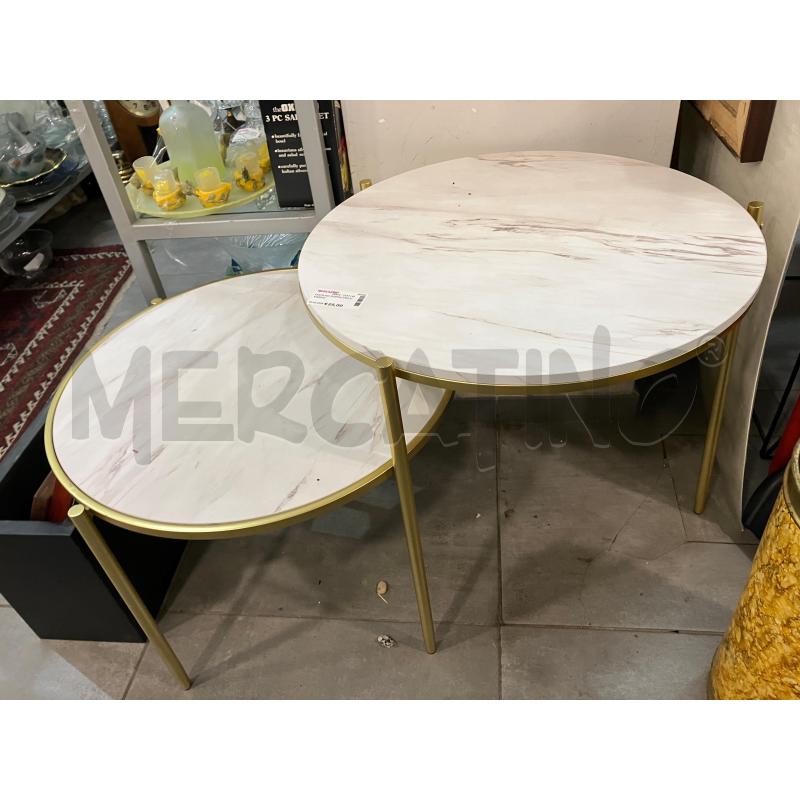 TAVOLINO DOPPIO FINTO MARMO  | Mercatino dell'Usato Roma eur 1