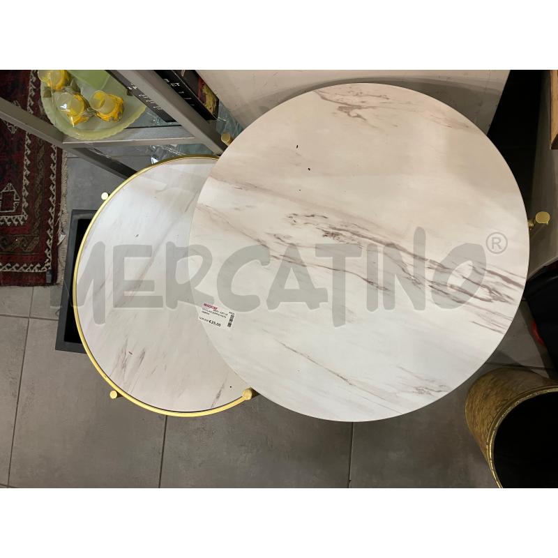 TAVOLINO DOPPIO FINTO MARMO  | Mercatino dell'Usato Roma eur 2