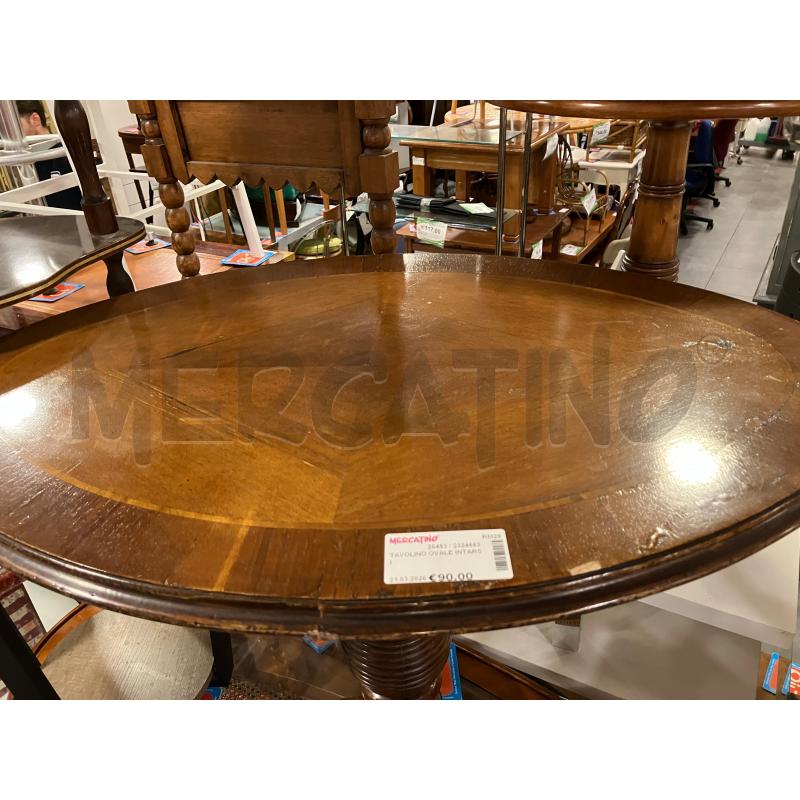 TAVOLINO OVALE INTARSI | Mercatino dell'Usato Roma eur 2