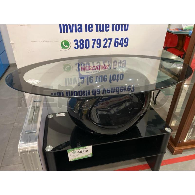 TAVOLINO OVALE STILE MIRANDA NERO | Mercatino dell'Usato Roma eur 1
