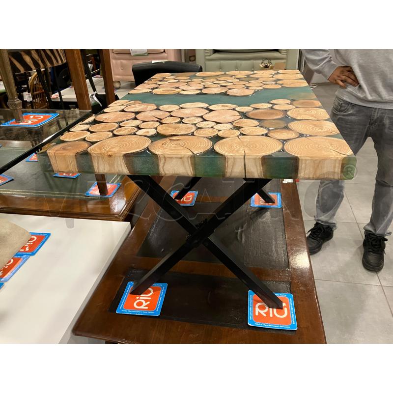 TAVOLINO RESINA VERDE RET B/MET | Mercatino dell'Usato Roma eur 2