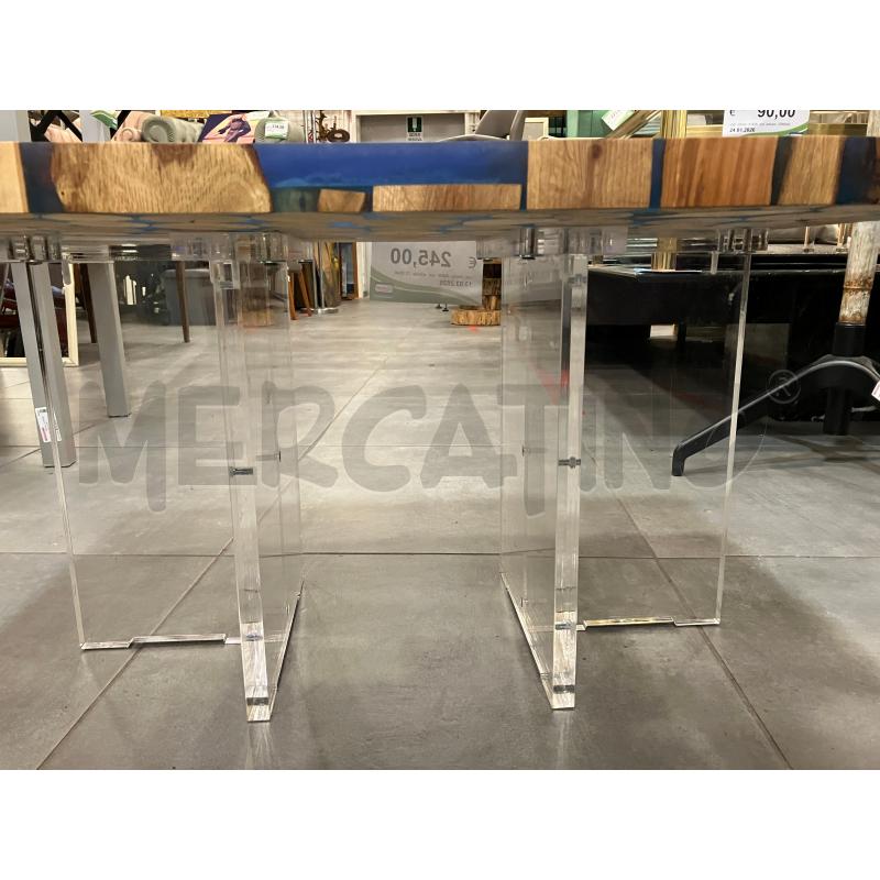 TAVOLINO RET RESINA BLU B/PLEXY | Mercatino dell'Usato Roma eur 3