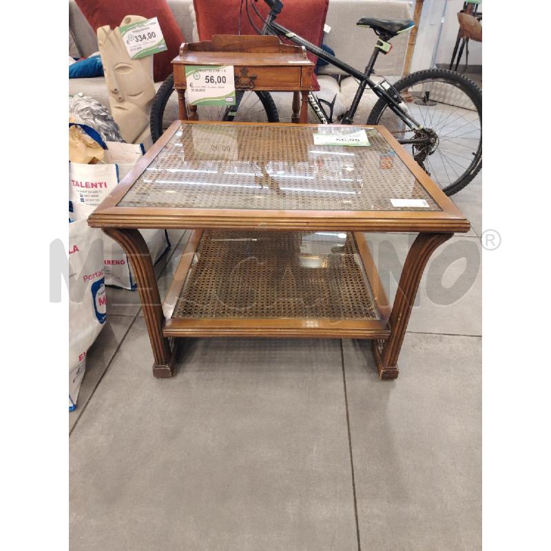 TAVOLINO  QUADRATO LEGNO VETRO DOPPIO PIANO | Mercatino dell'Usato Roma eur 2