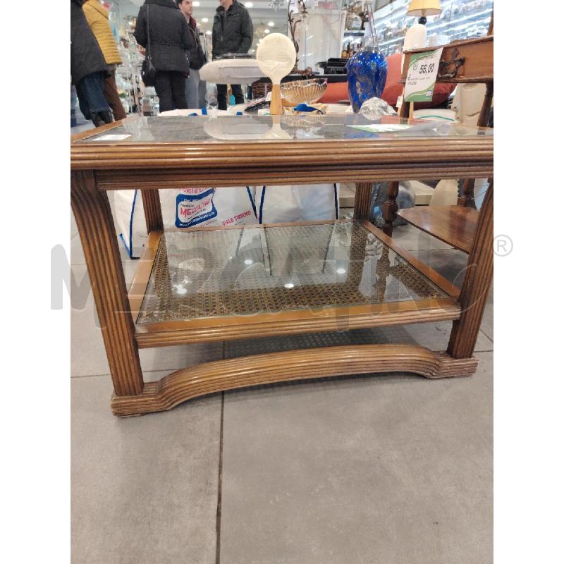 TAVOLINO  QUADRATO LEGNO VETRO DOPPIO PIANO | Mercatino dell'Usato Roma eur 3