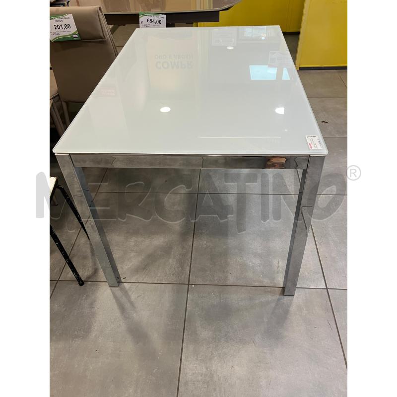 TAVOLO ALL CROMO PIANO BIA VETRO | Mercatino dell'Usato Roma eur 2