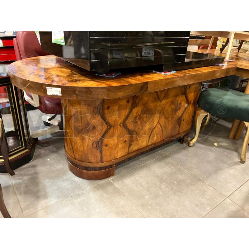 TAVOLO ART DECO OVALE RADICA DI NOCE | Mercatino dell'Usato Roma eur 1