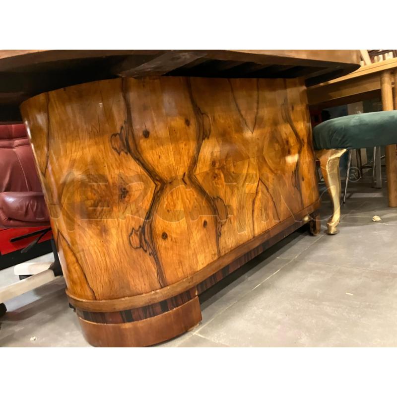 TAVOLO ART DECO OVALE RADICA DI NOCE | Mercatino dell'Usato Roma eur 2