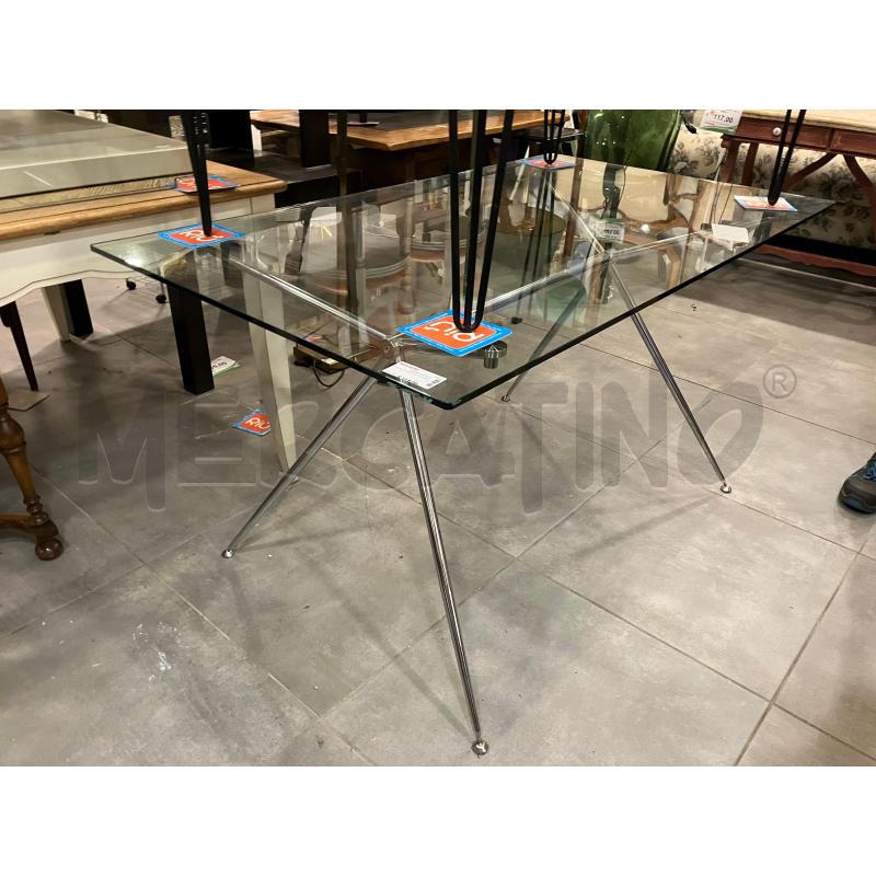 TAVOLO CROMO P/VETRO | Mercatino dell'Usato Roma eur 1