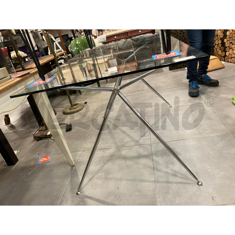 TAVOLO CROMO P/VETRO | Mercatino dell'Usato Roma eur 2