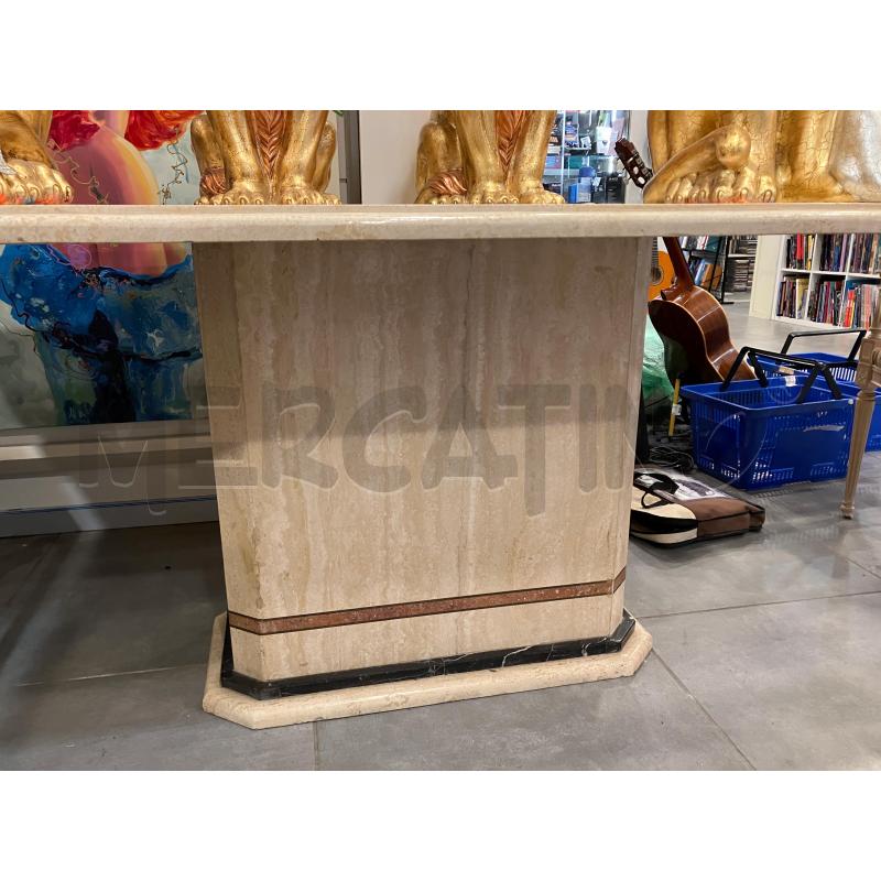 TAVOLO MARMO INTARSI OTTONE | Mercatino dell'Usato Roma eur 2