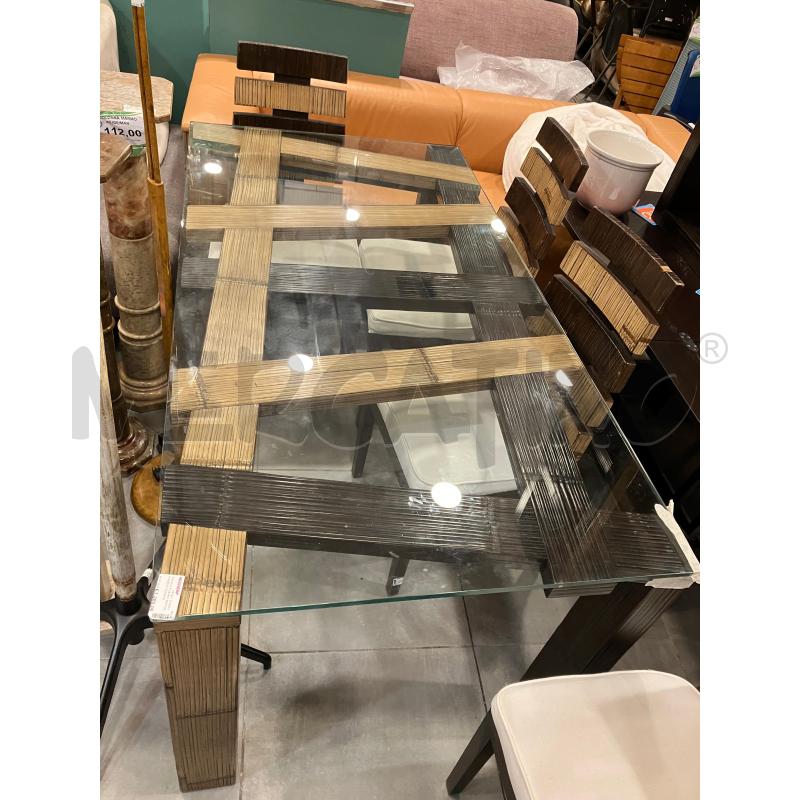 TAVOLO P/VETRO BARTOLI+4SEDIE CRASH BAMBOO | Mercatino dell'Usato Roma eur 1