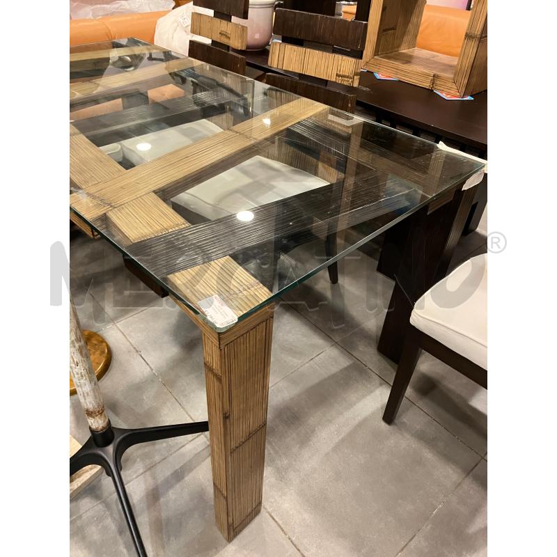 TAVOLO P/VETRO BARTOLI+4SEDIE CRASH BAMBOO | Mercatino dell'Usato Roma eur 2