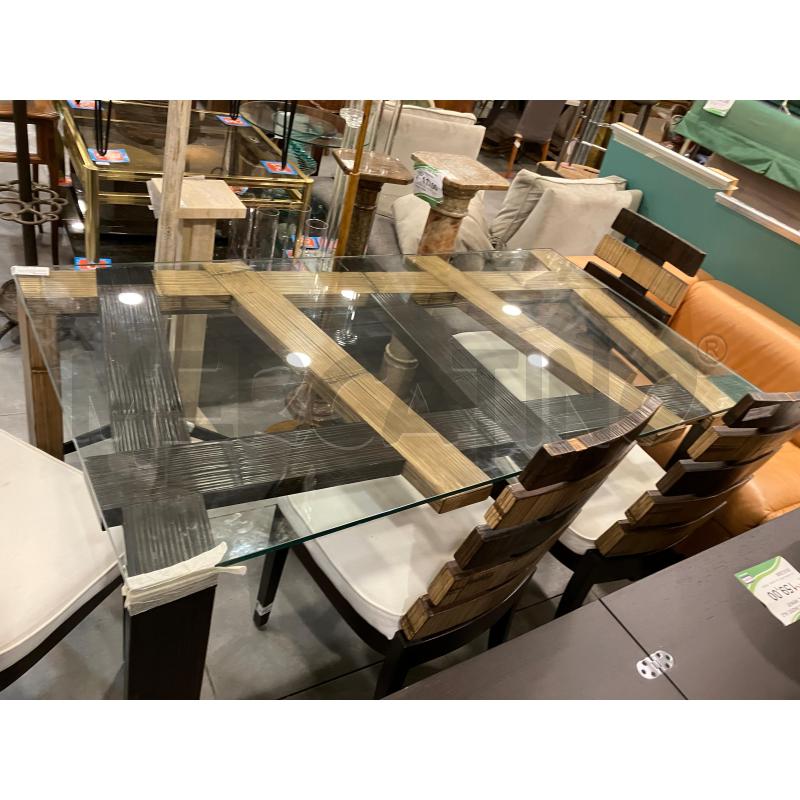 TAVOLO P/VETRO BARTOLI+4SEDIE CRASH BAMBOO | Mercatino dell'Usato Roma eur 4