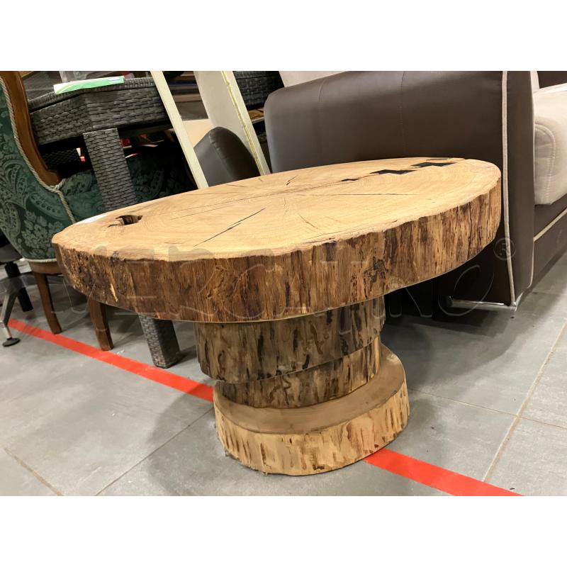 TAVOLO TONDO B/P/TRONCHI LEGNO | Mercatino dell'Usato Roma eur 1