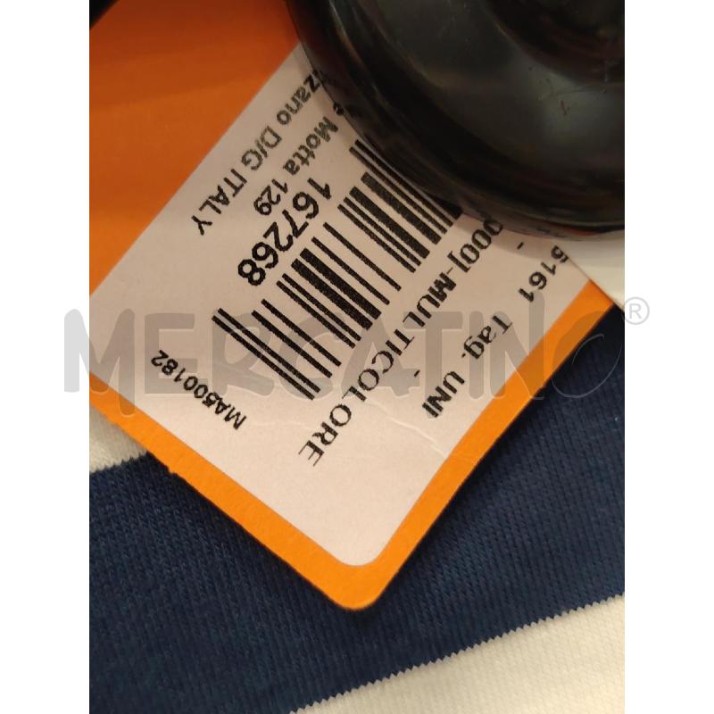 TELO MARE GALLO RIGHE BIA BLU CARTELLINO | Mercatino dell'Usato Roma eur 2