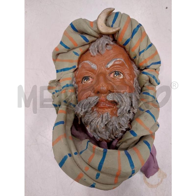 TESTA TERRACOTTA TURBANTE VERDE | Mercatino dell'Usato Roma eur 1