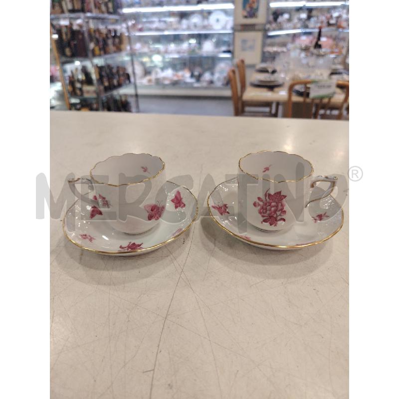 TETE A TETE TAZZINE HEREND FIORE ROSA  | Mercatino dell'Usato Roma eur 1