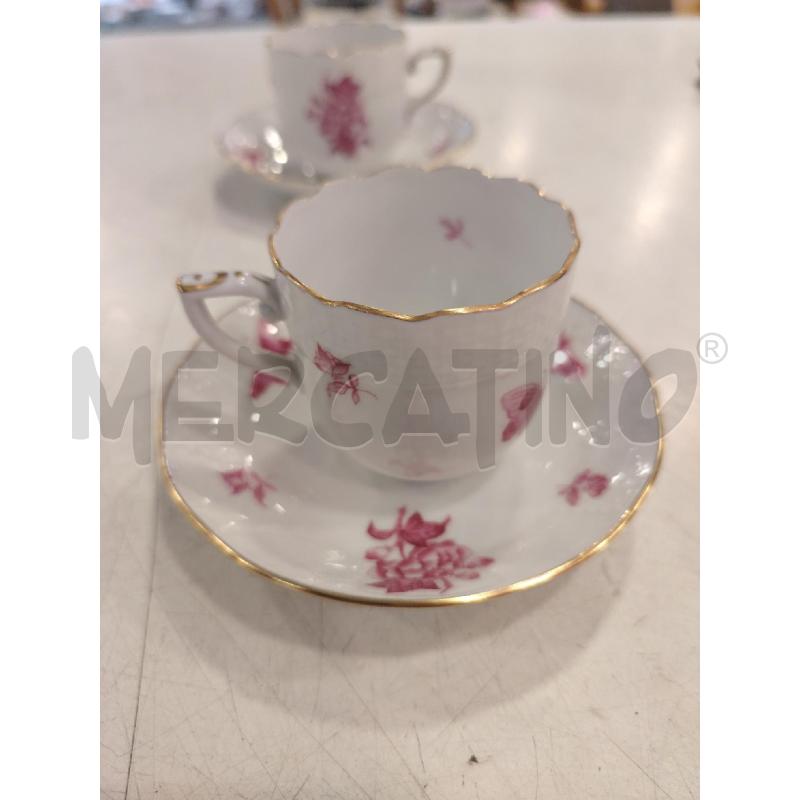 TETE A TETE TAZZINE HEREND FIORE ROSA  | Mercatino dell'Usato Roma eur 2