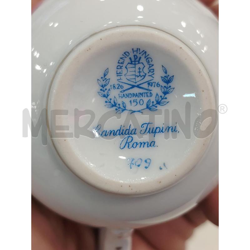 TETE A TETE TAZZINE HEREND FIORE ROSA  | Mercatino dell'Usato Roma eur 3