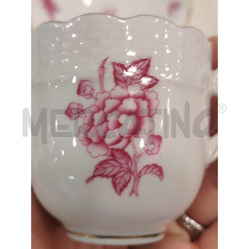 TETE A TETE TAZZINE HEREND FIORE ROSA  | Mercatino dell'Usato Roma eur 4