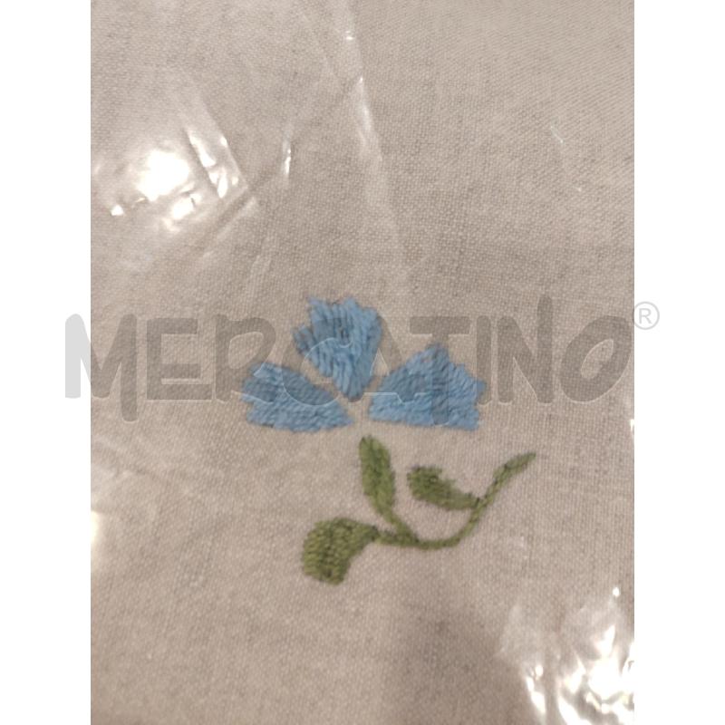 TOVAGLIA COTONE GRI FIORI FILO DEC A MANO | Mercatino dell'Usato Roma eur 2