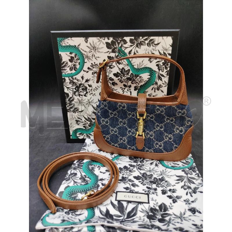 TRACOLLA GUCCI JACKIE MINI DENIM MONOGRAM PROFILI MARR 637092 562600 | Mercatino dell'Usato Roma eur 1