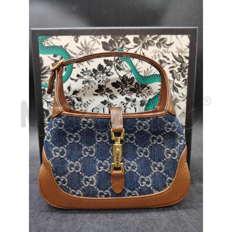 TRACOLLA GUCCI JACKIE MINI DENIM MONOGRAM PROFILI MARR 637092 562600 | Mercatino dell'Usato Roma eur 2