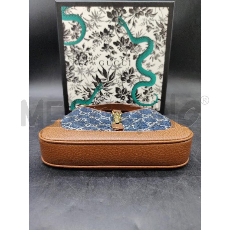 TRACOLLA GUCCI JACKIE MINI DENIM MONOGRAM PROFILI MARR 637092 562600 | Mercatino dell'Usato Roma eur 5