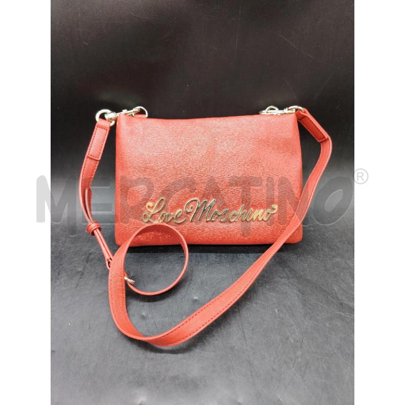 TRACOLLA LOVE MOSCHINO SAFFIANO RSS CARTELLINO | Mercatino dell'Usato Roma eur 1
