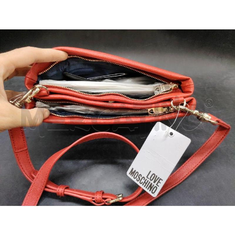 TRACOLLA LOVE MOSCHINO SAFFIANO RSS CARTELLINO | Mercatino dell'Usato Roma eur 3