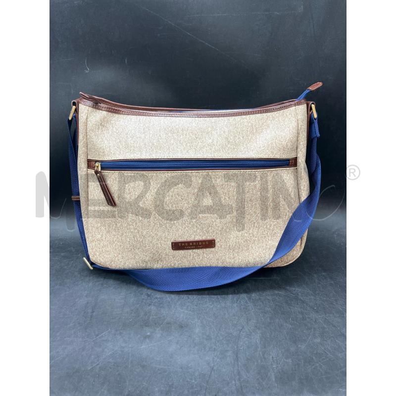 TRACOLLA THE BRIDGE BEIGE PROFILI CUOIO TRACOLLA BLU | Mercatino dell'Usato Roma eur 1